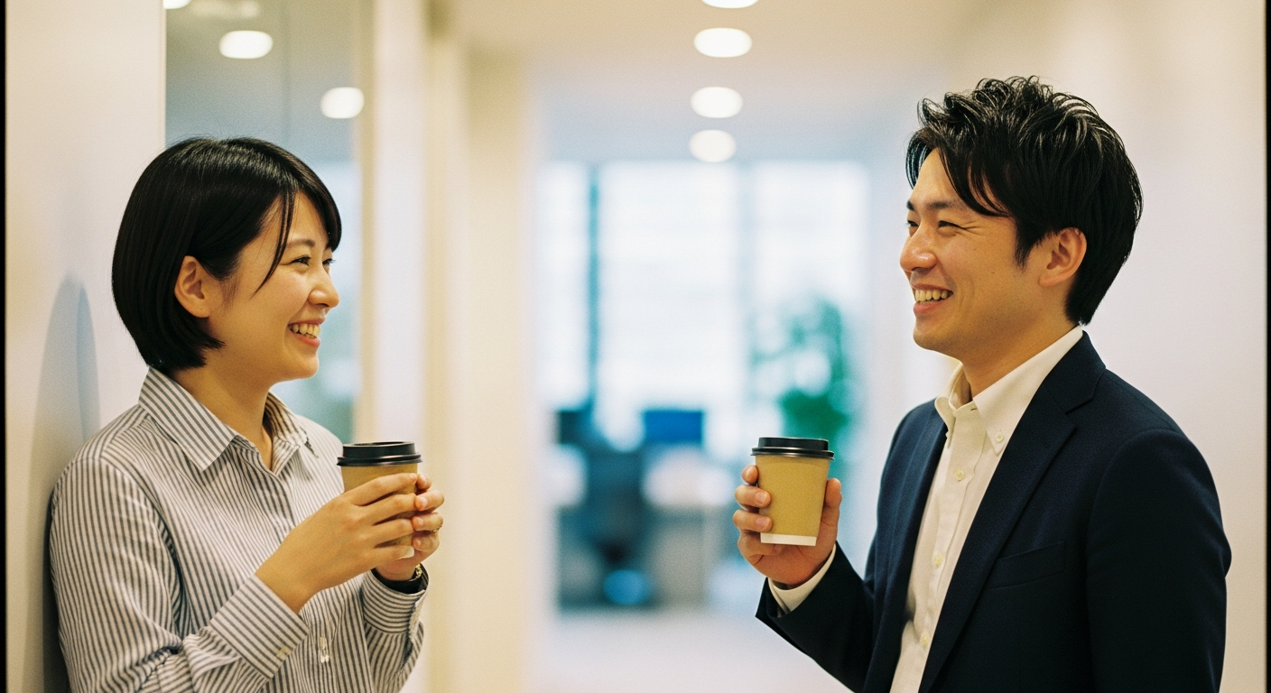 オフィスで雑談する同僚