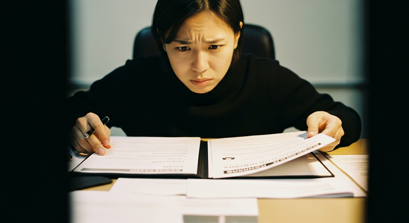 実績があっても伝わらない、履歴書を見つめる人