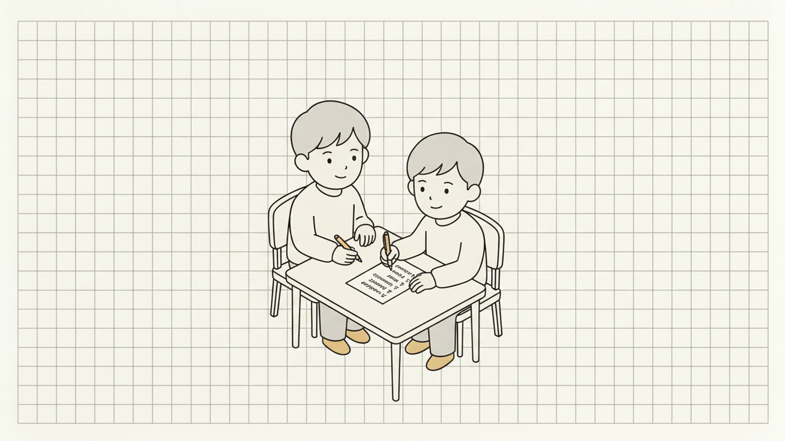 LF8の8つの欲求を研究している双子キャラクター